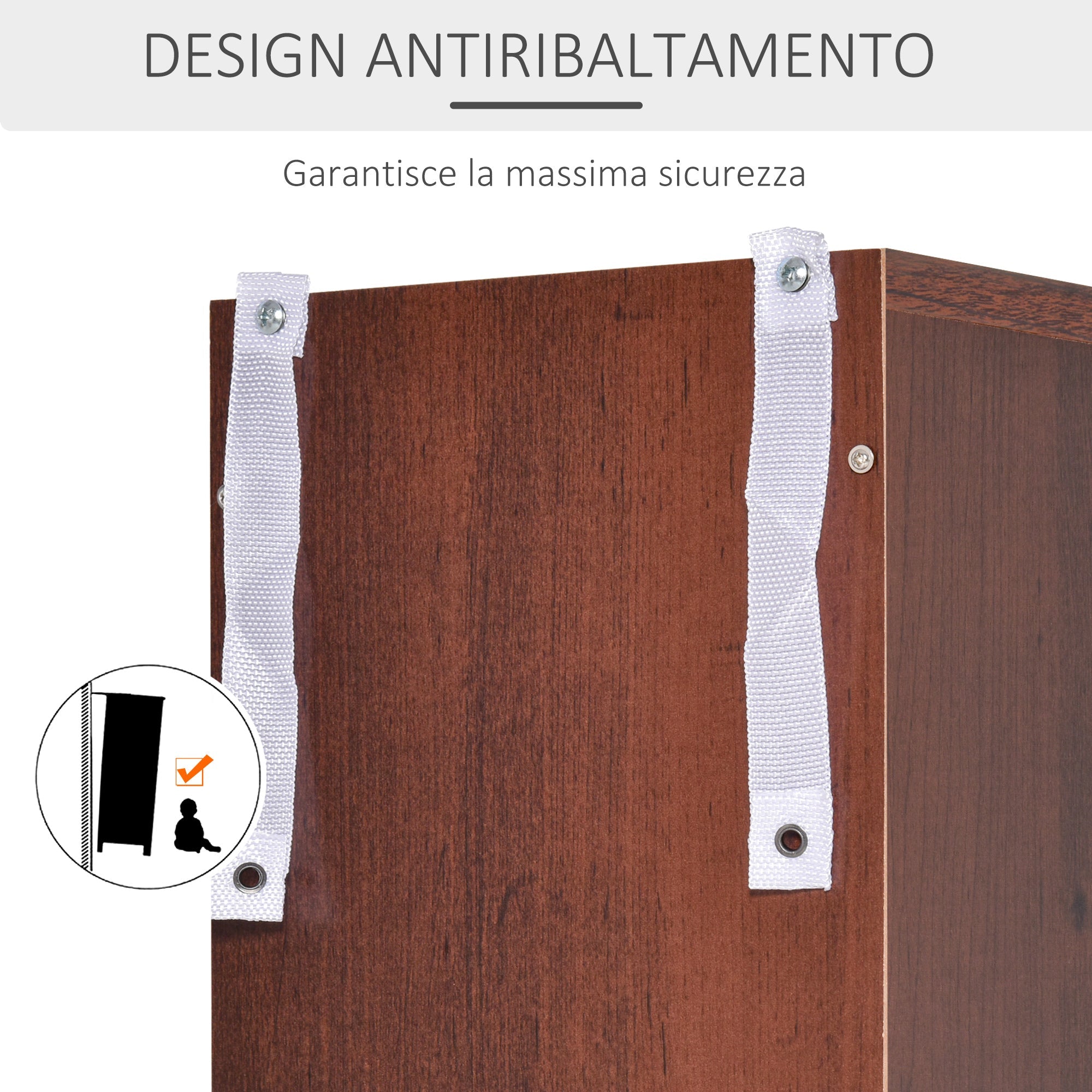 EasyComfort Mobiletto porta CD da Parete with Mensole semplice elegante funzionale in Legno mobile marrone 21 x 20 x 175cm