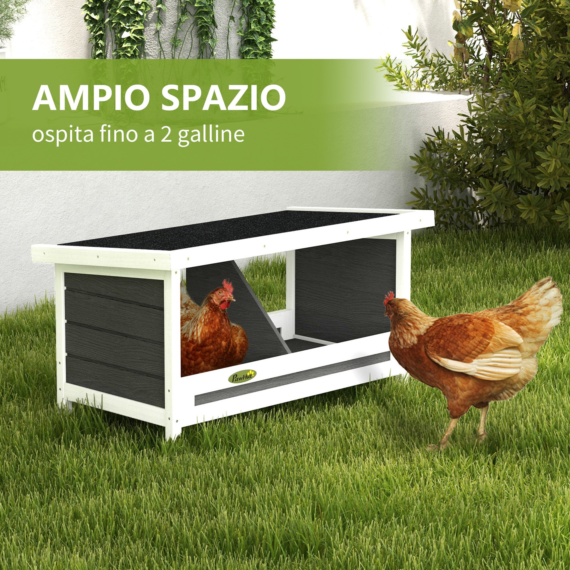 EasyComfort Nido per Galline 2-vaks kippennest met verhoogde bodem 66x37x34 cm