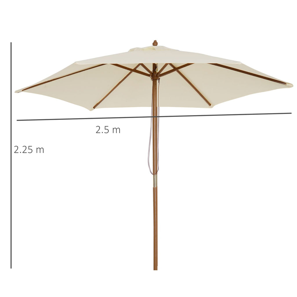 EasyComfort Garden and Terrace Parasol 2.5x2.3m beige