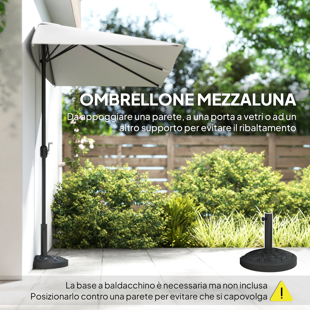 EasyComfort Mezzaluna wandparasol rechthoekig 230×130 cm, crème