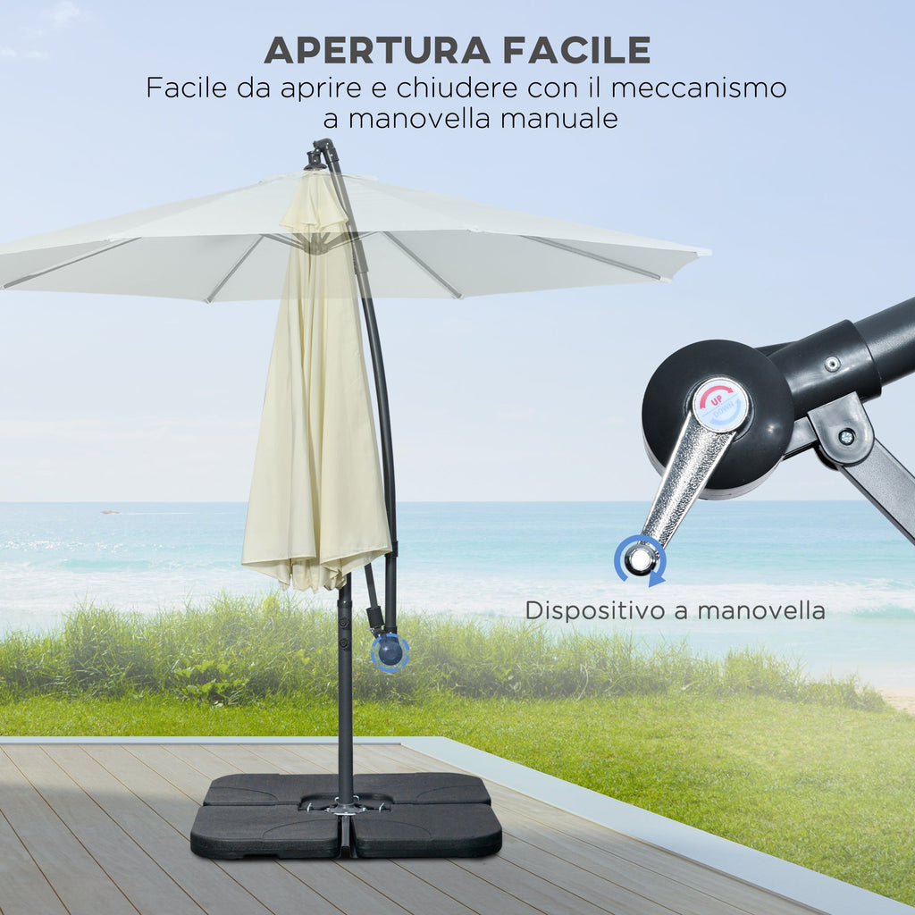 EasyComfort Hangparasol 6-spaken Ø292 x 247A cm, beige
