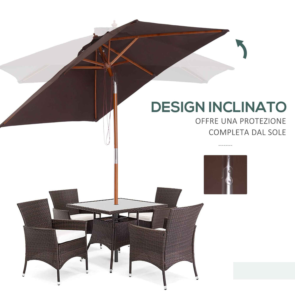 EasyComfort Parasol rechthoekig kantelbaar 200×150 cm