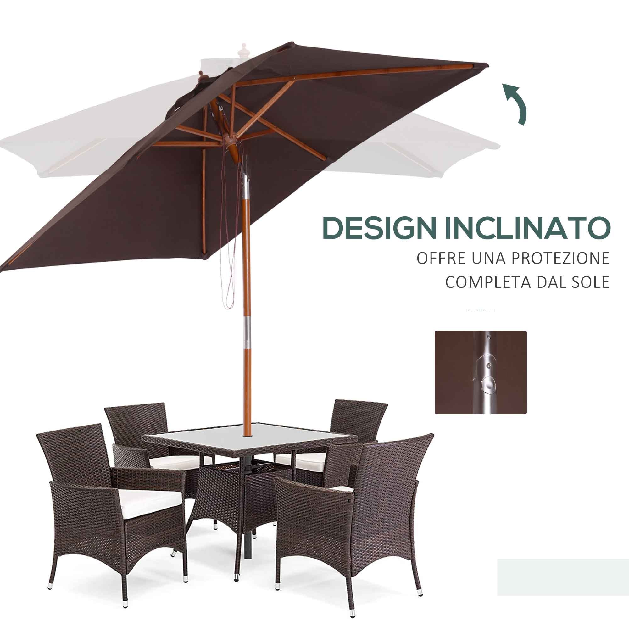 EasyComfort Parasol rechthoekig kantelbaar 200×150 cm