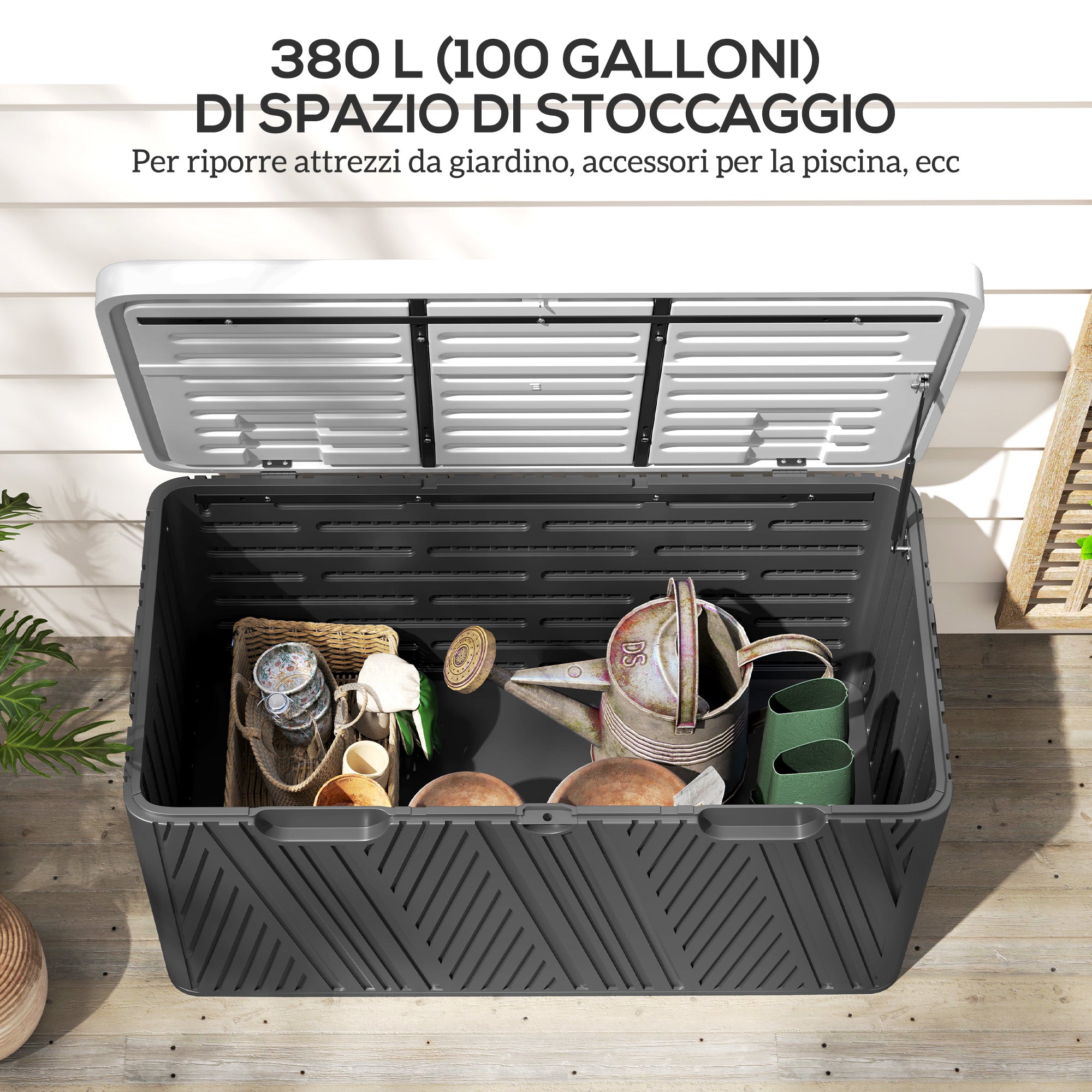 EasyComfort Panca Contenitore 380 L opbergbank HDPE 115x60x60 cm