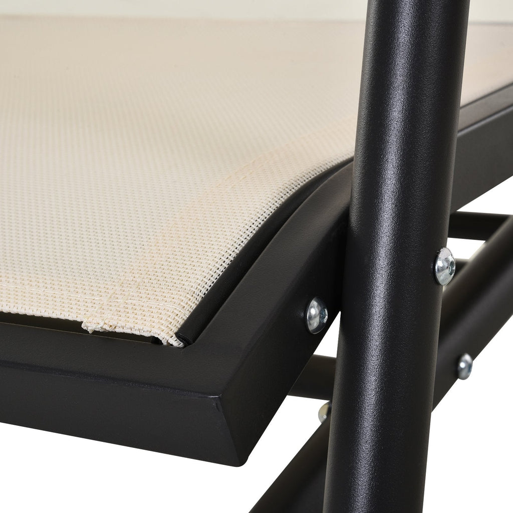 EasyComfort 2-persoons tuinschommelbank, metalen frame, 120x70x85 cm, beige