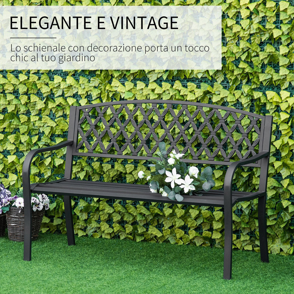 EasyComfort 2-zits tuinbank staal/gietijzer 128x58.5x89 cm