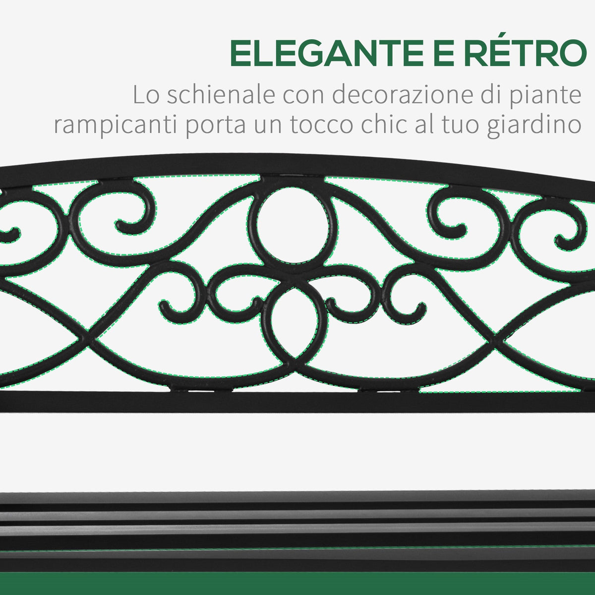 EasyComfort 2-zits tuinbank staal en gietijzer 128x58.5x85 cm zwart