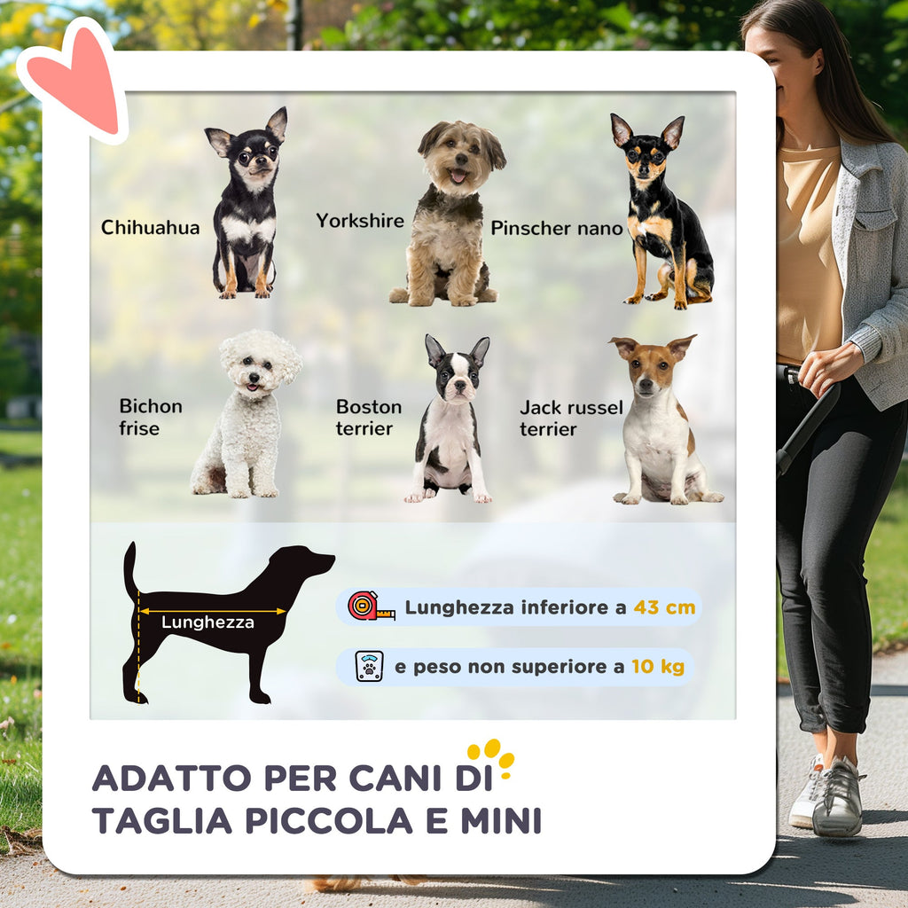 EasyComfort Passeggino per Cani Piccoli Pieghevole with Maniglione Girevole, Ruote with Freni e Cestino, Marrone