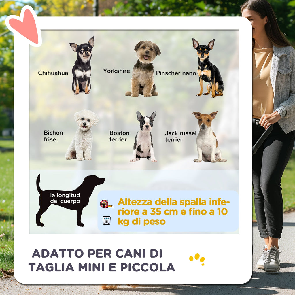 EasyComfort Passeggino per Cani Piccoli Pieghevole with Ruote Girevoli e Freno, 75x45x97 cm, black