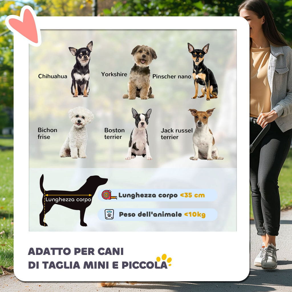 EasyComfort Passeggino per Cani Pieghevole con Portabicchieri e Cestino, in Acciaio e Poliestere, 75x45x97 cm, Grigio Carbone