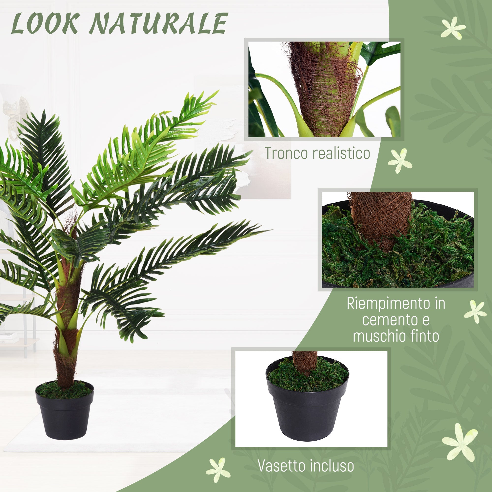 EasyComfort Cycas kunstplant 123 cm met pot