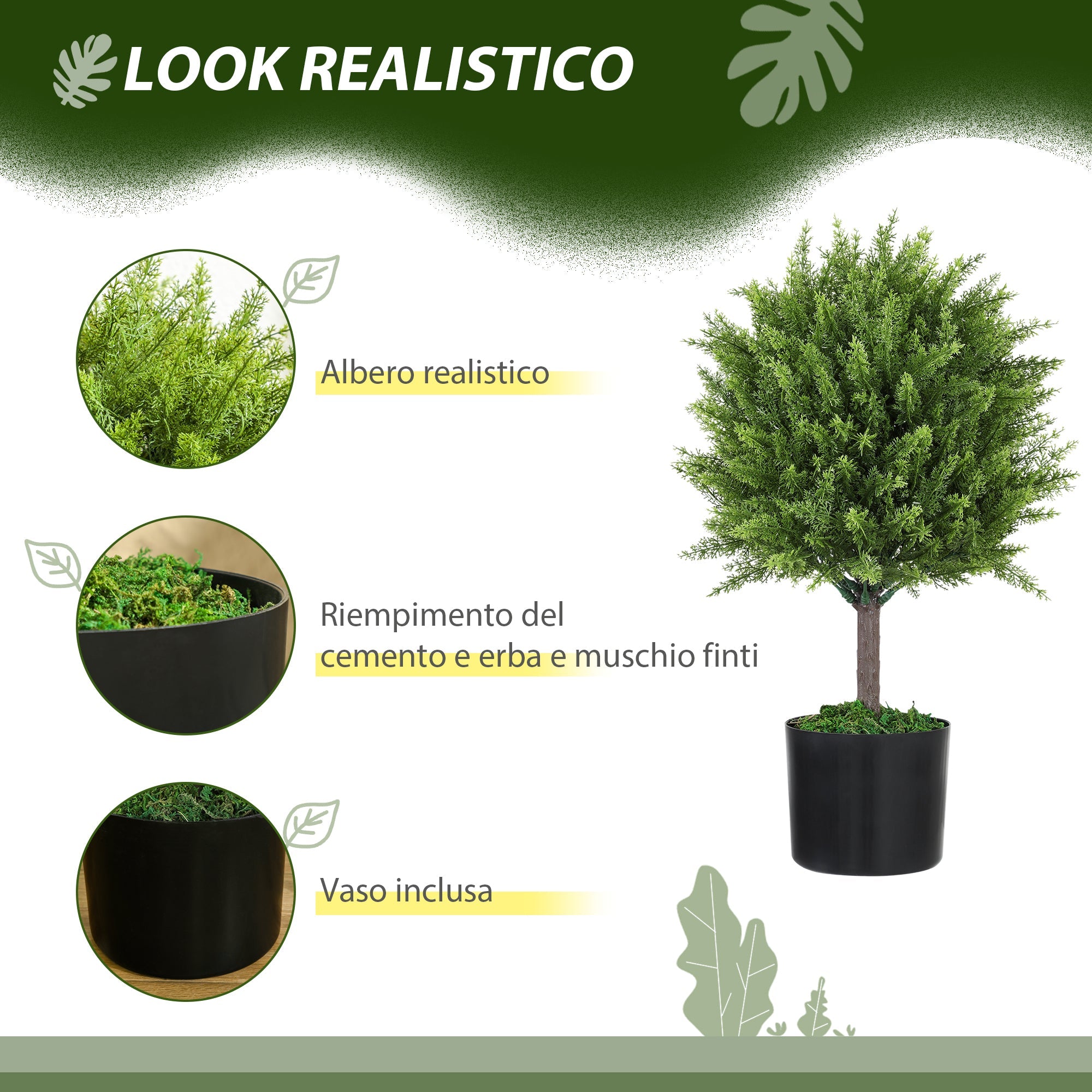EasyComfort Cedro kunstboom met pot, 55 cm