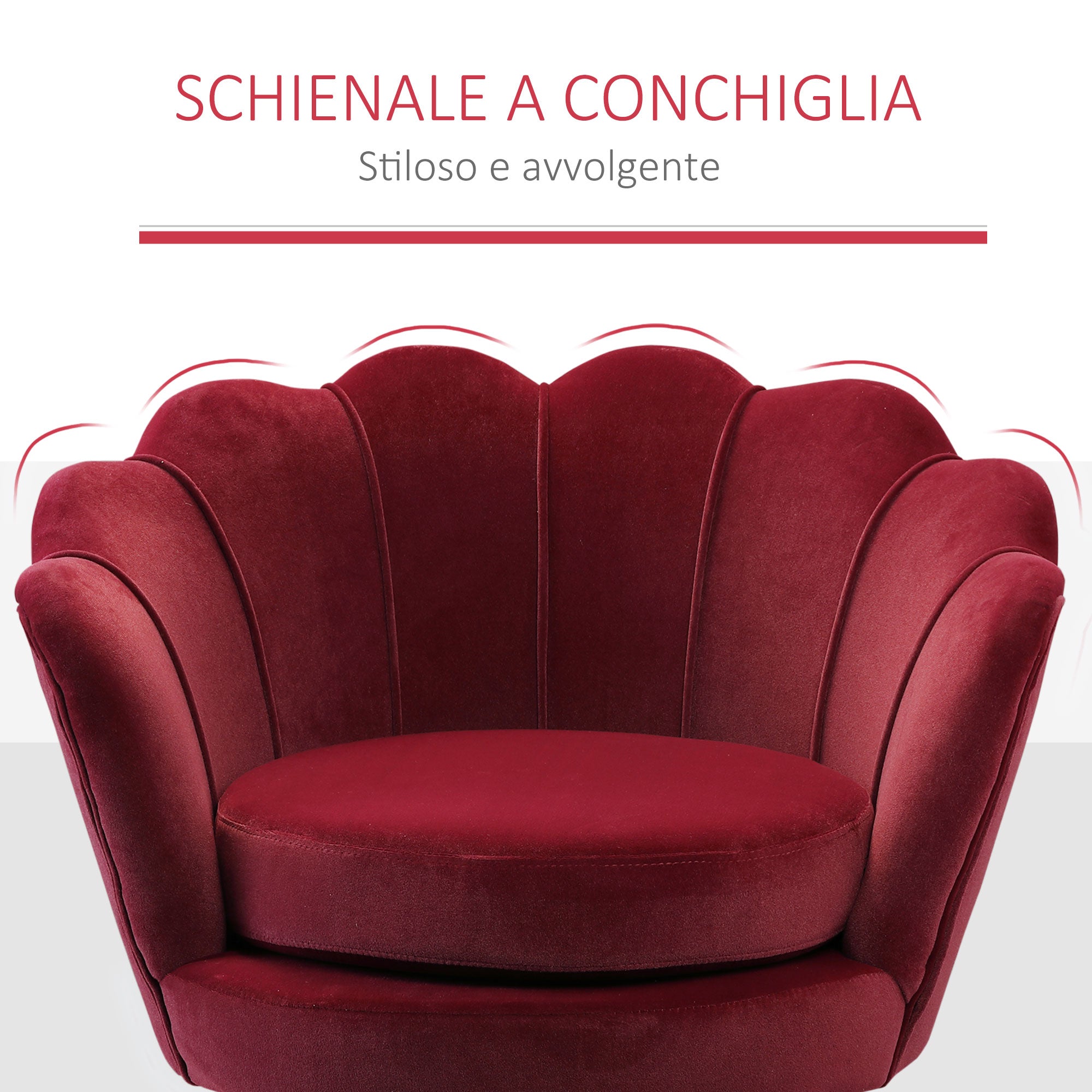EasyComfort Conchiglia fauteuil 76x67x74 cm donkerrood
