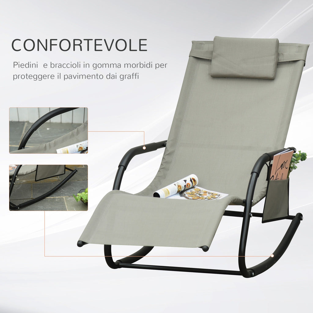 EASYCOMFORT Schommelstoel met hoofdsteun en zijvak