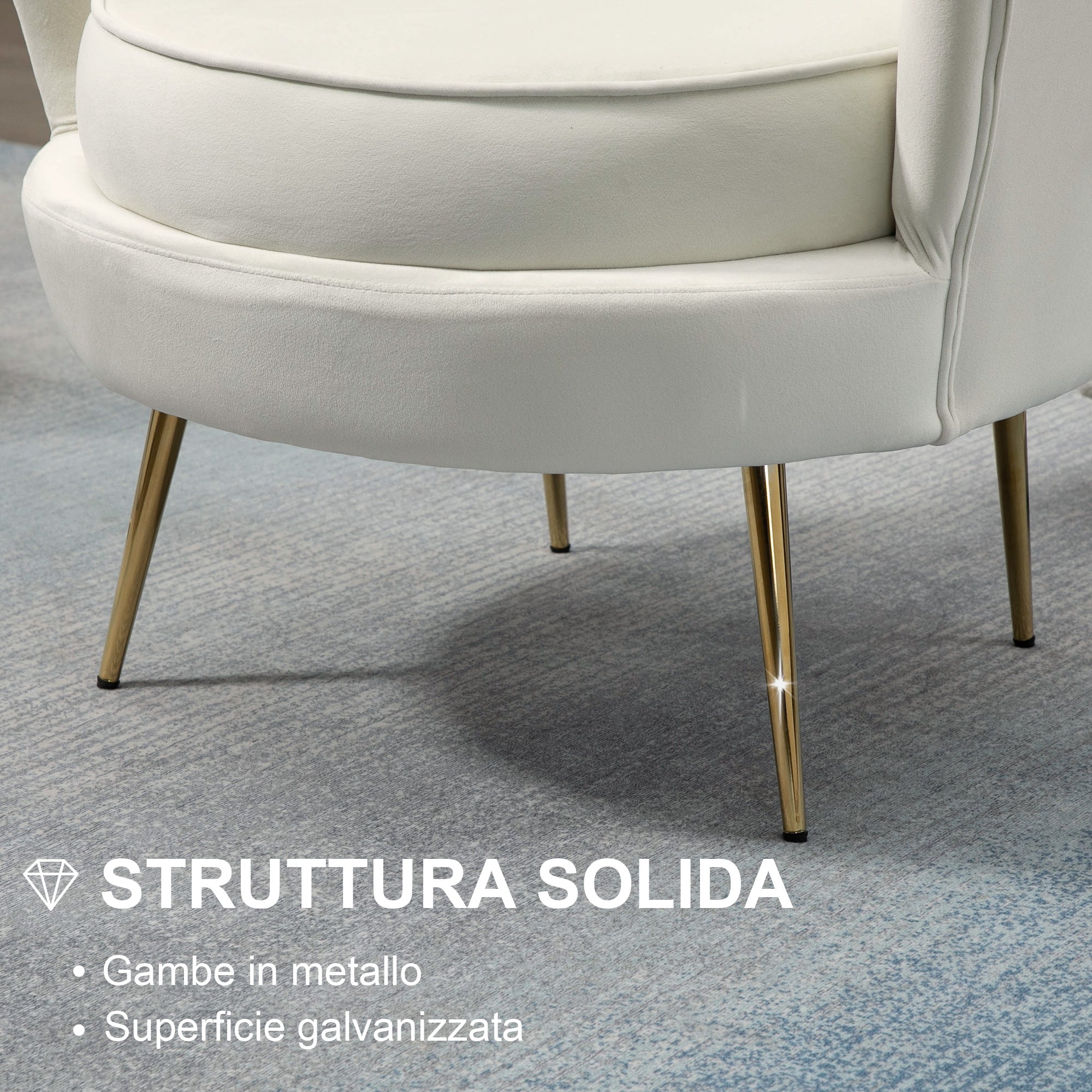 EasyComfort Vintage fauteuil fluweel 79x77x77 cm