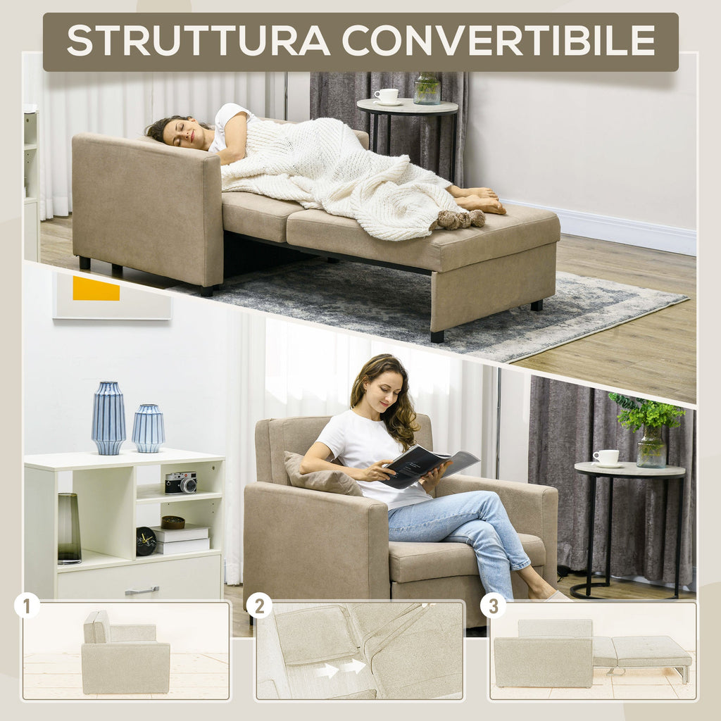EasyComfort Fauteuilbed fluweellook lichtbruin 100x98x88 cm