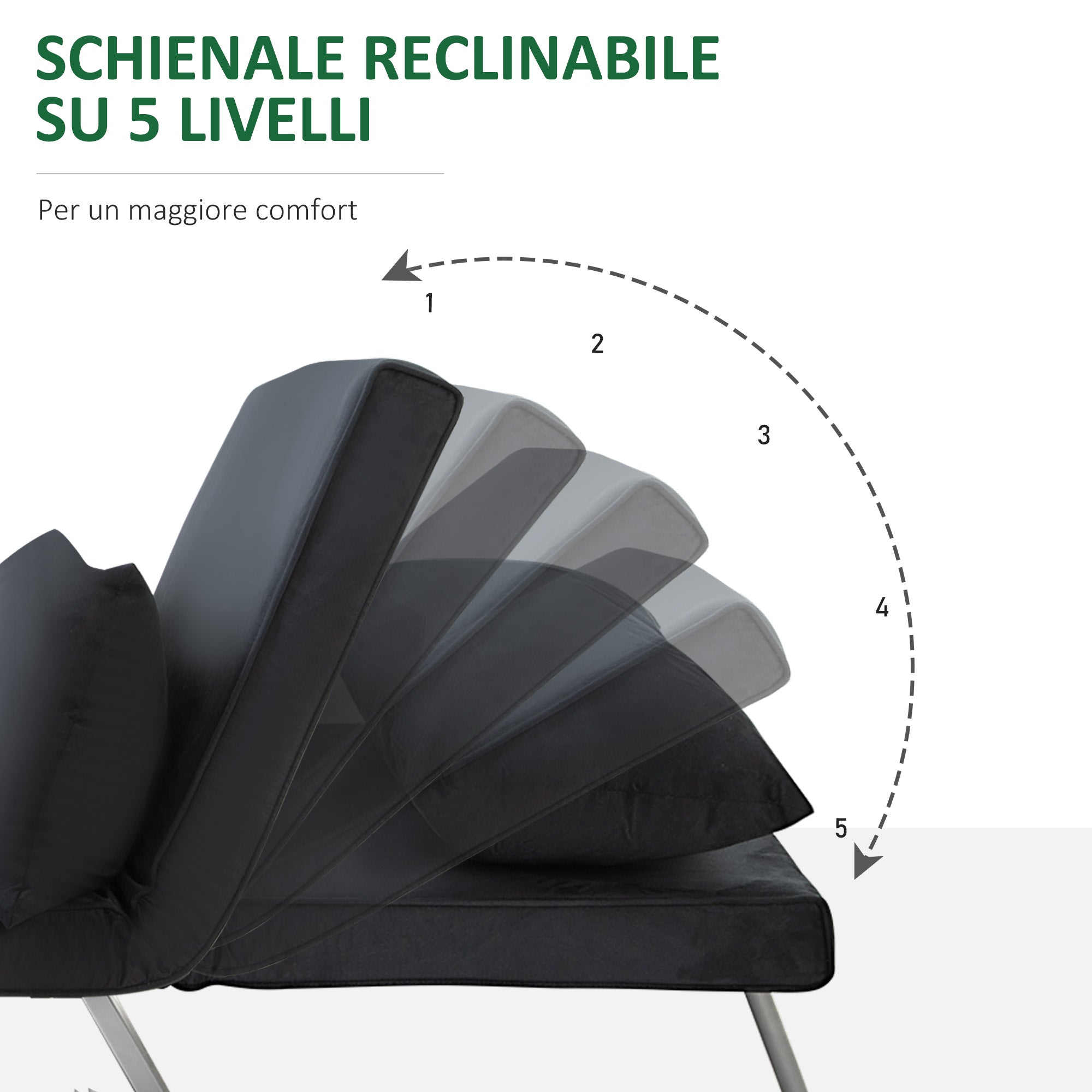 EasyComfort Poltrona Letto Moderna 2 in 1 fauteuilbed zwart