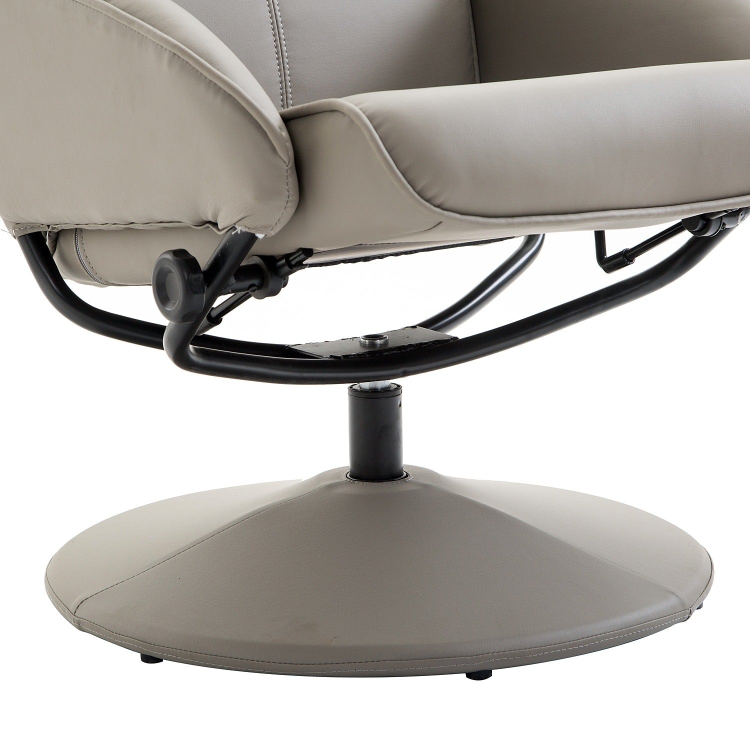 Easycomfort Poltrona Relax Reclinabile with Pouf Poggiapiedi Abbinato e Rivestimento in Finta pelle, 71x78x101cm, Grigia