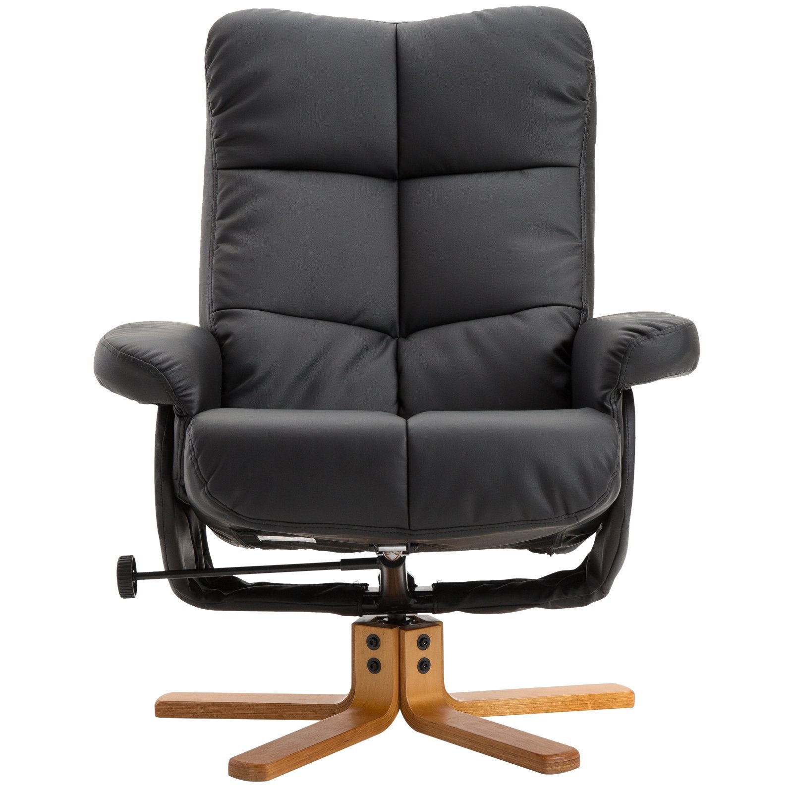 Easycomfort Poltrona Sedia Relax Reclinabile with Poggiapiedi in Pelle PU black
