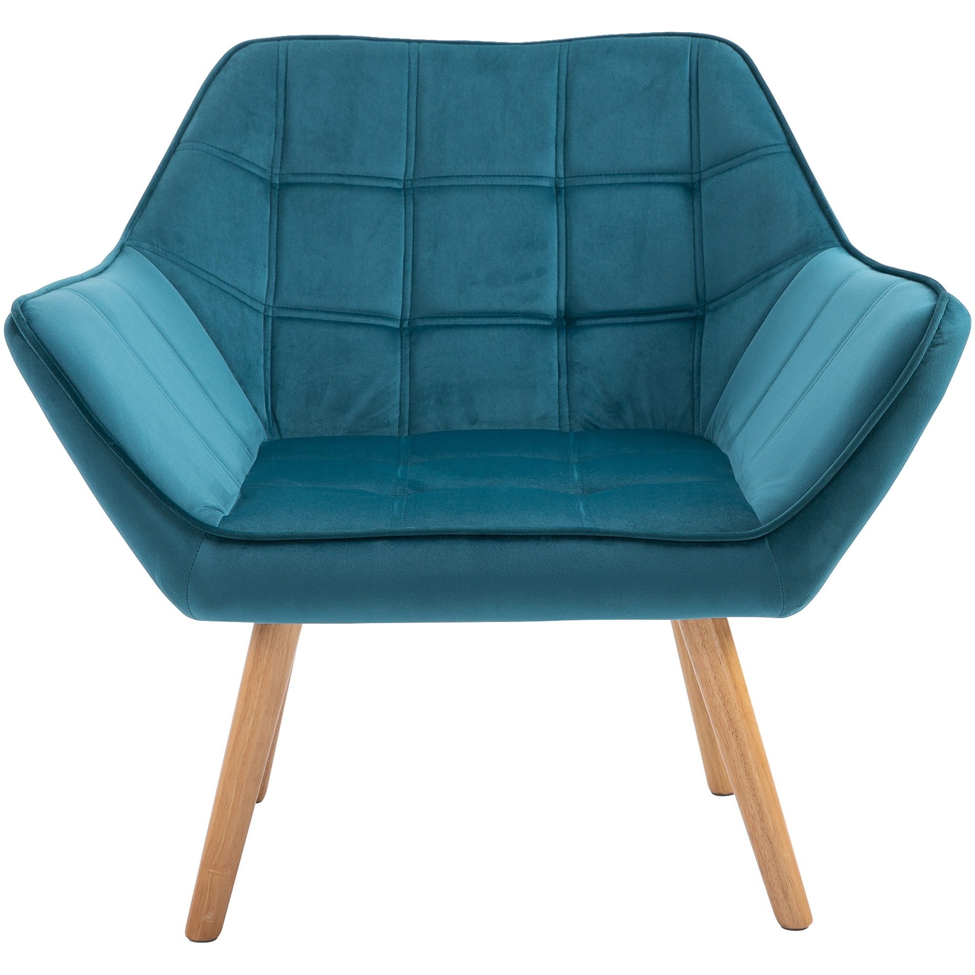 EasyComfort Scandinavische fauteuil fluweel petrol 79 x 69.5 x 72.5 cm