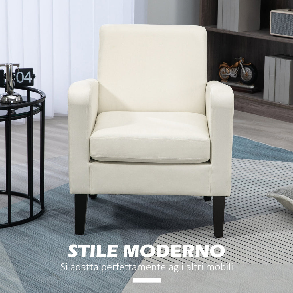 EasyComfort Poltroncina da Camera Moderna in Tessuto Fauteuil 66x72x74 cm crème