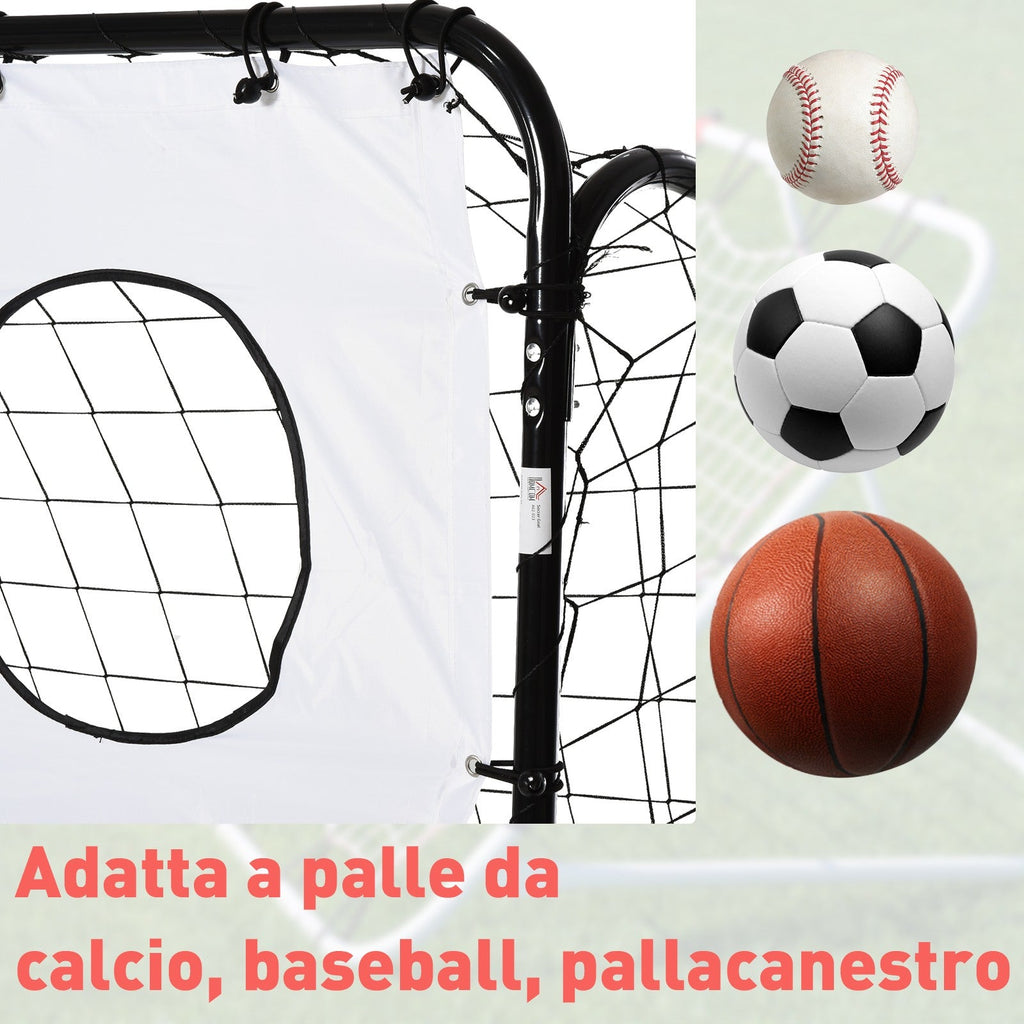 Easycomfort Porta da Calcio per Bambini e Adulti with Rete in PE, in Metallo e Oxford, white e black, 240x88x171.5cm