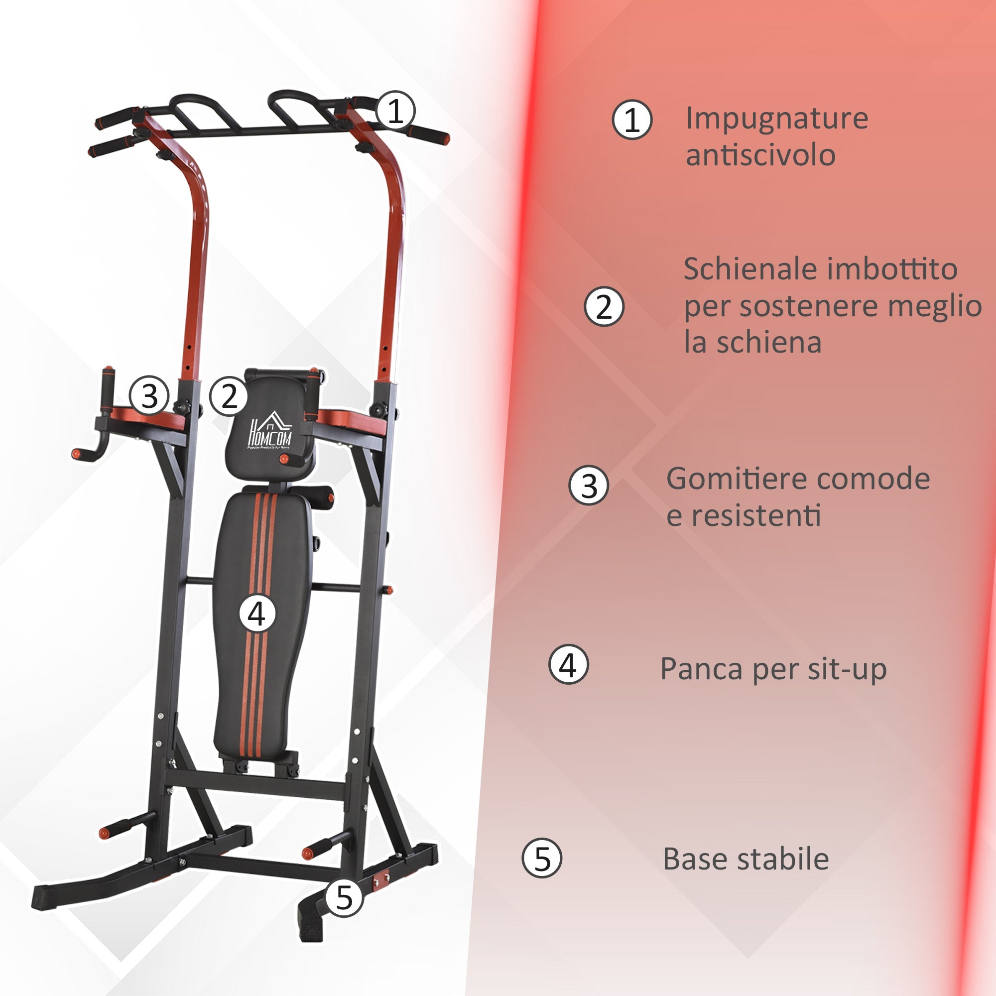 EASYCOMFORT Opvouwbaar multifunctioneel fitnessstation – 120 kg