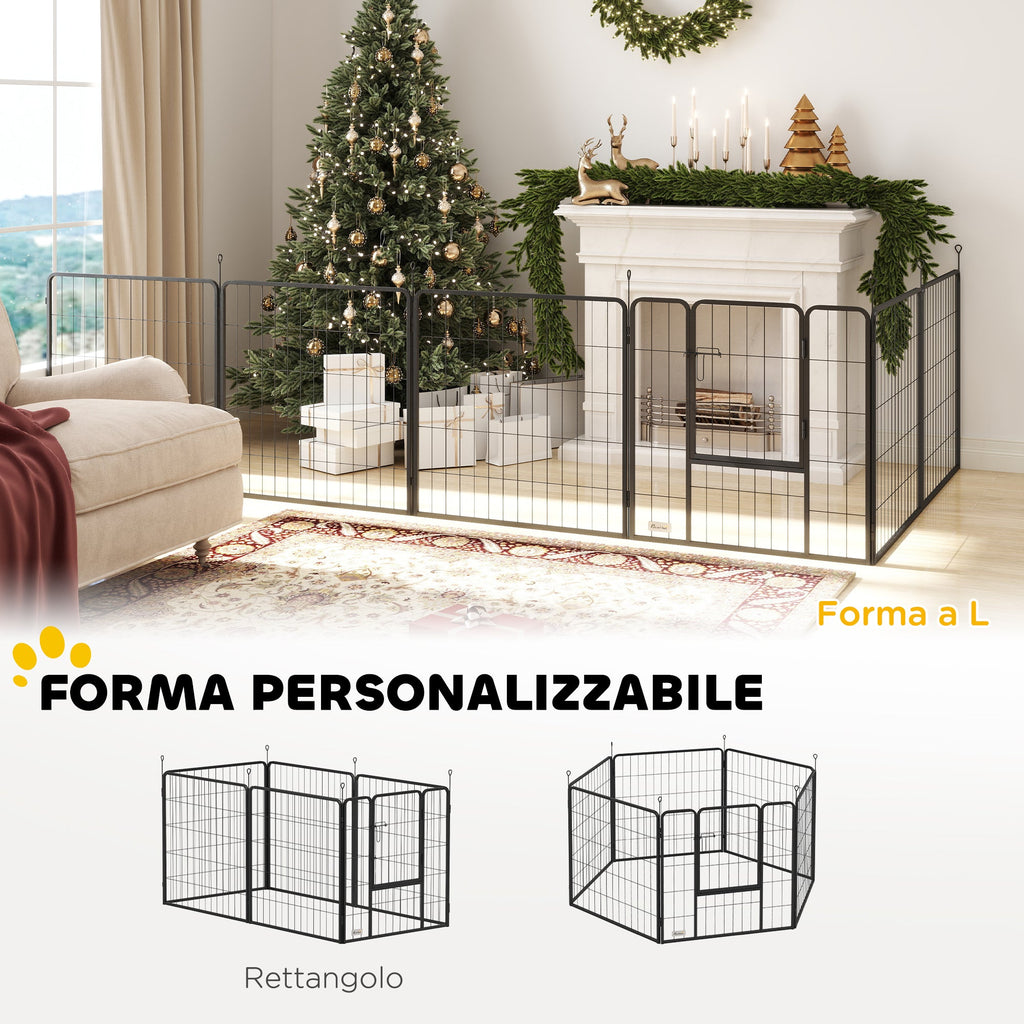EasyComfort 6-panel hondenren vouwbaar staal 80 cm