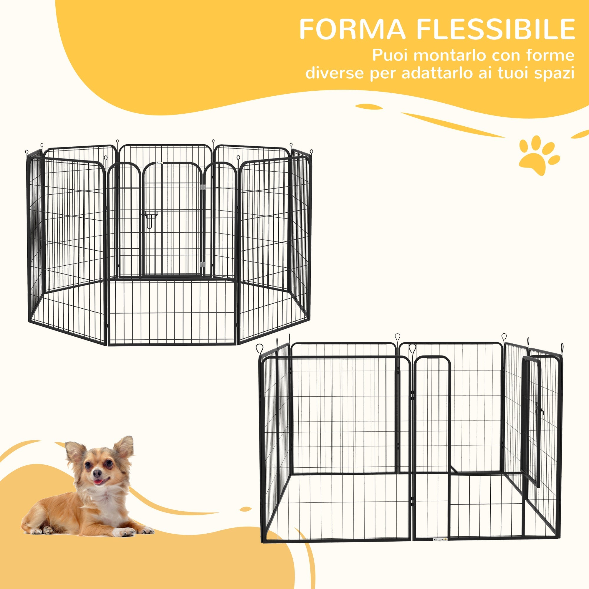 EASYCOMFORT Hondenhek 8 panelen 79x100 cm