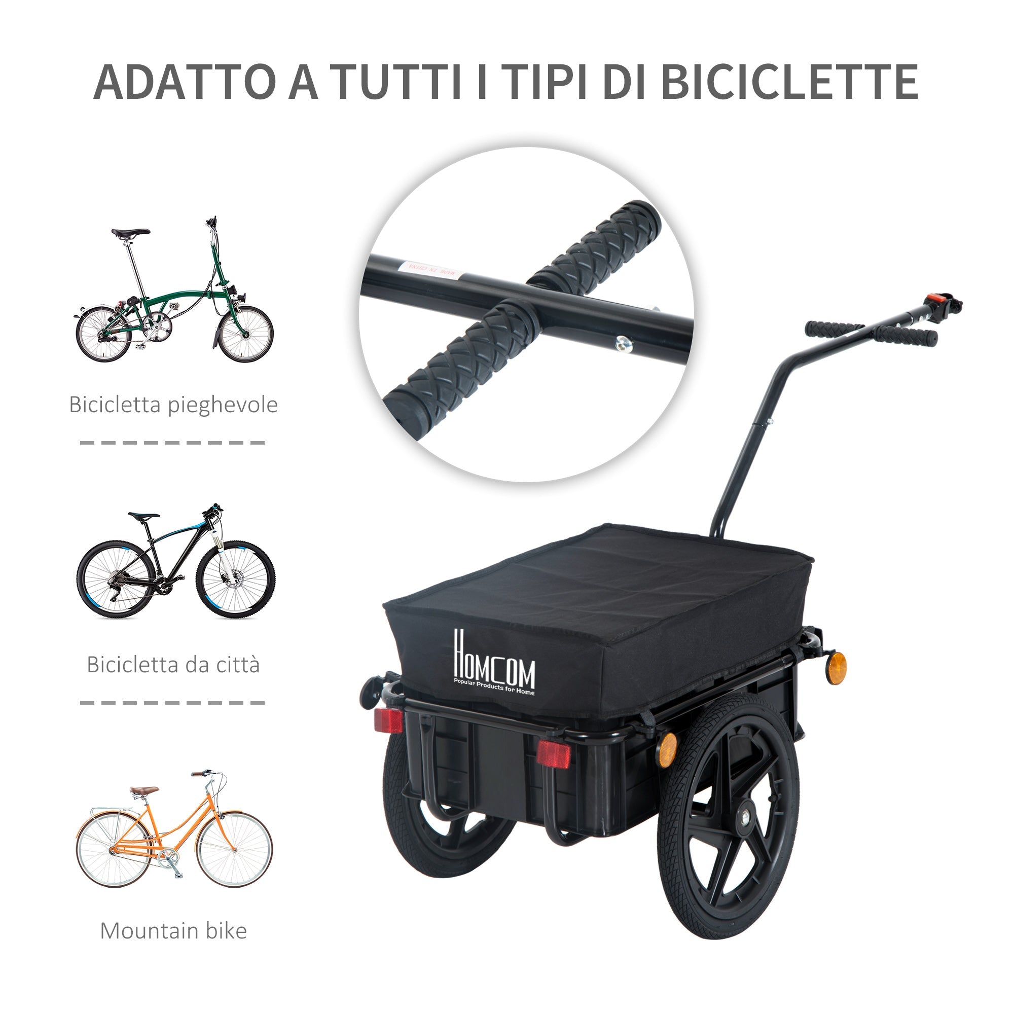 EASYCOMFORT Trailer Bicycle Trolley Steel Object Holder, 144x59x80cm