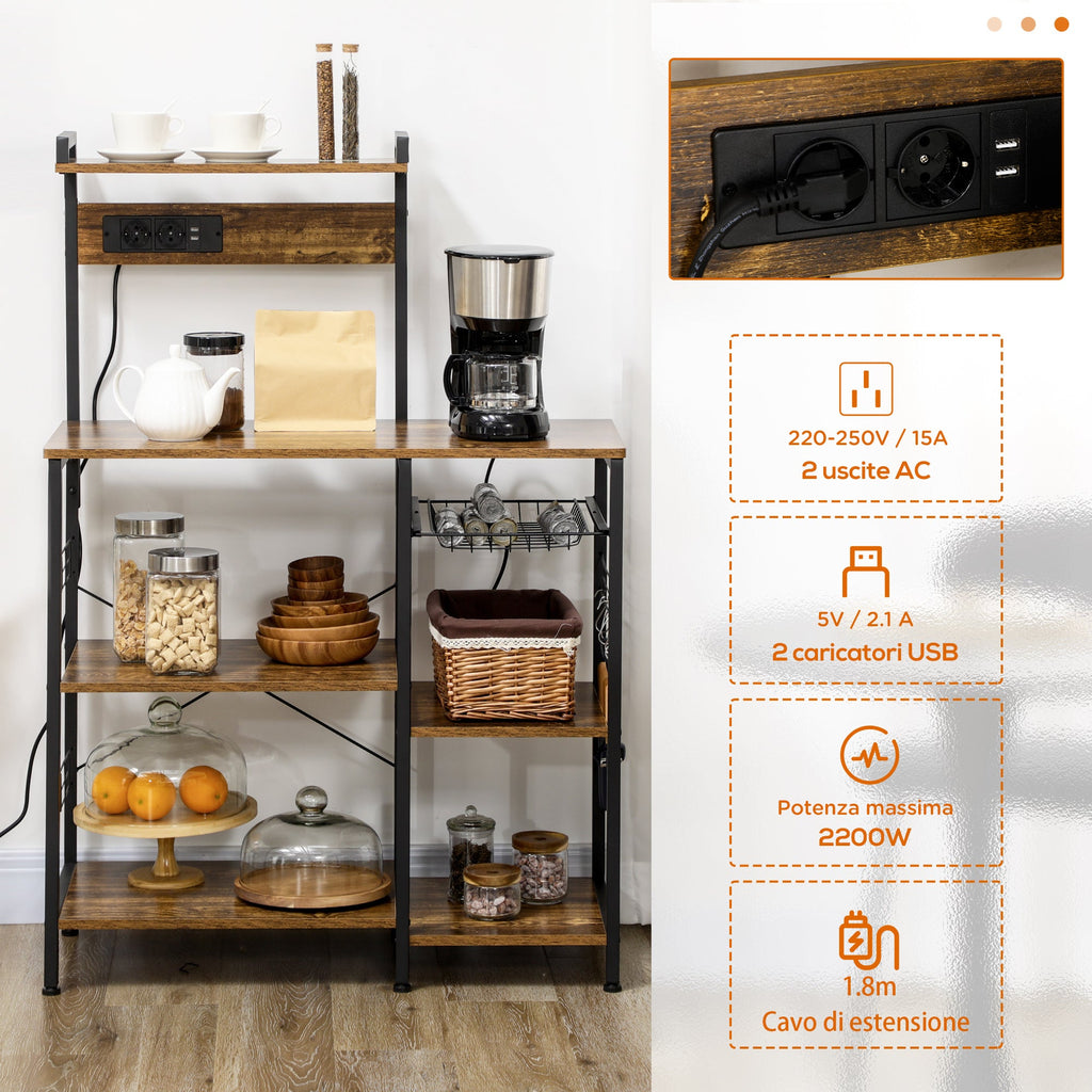 EasyComfort Keukenkast met stopcontacten en USB 90x42x130 cm