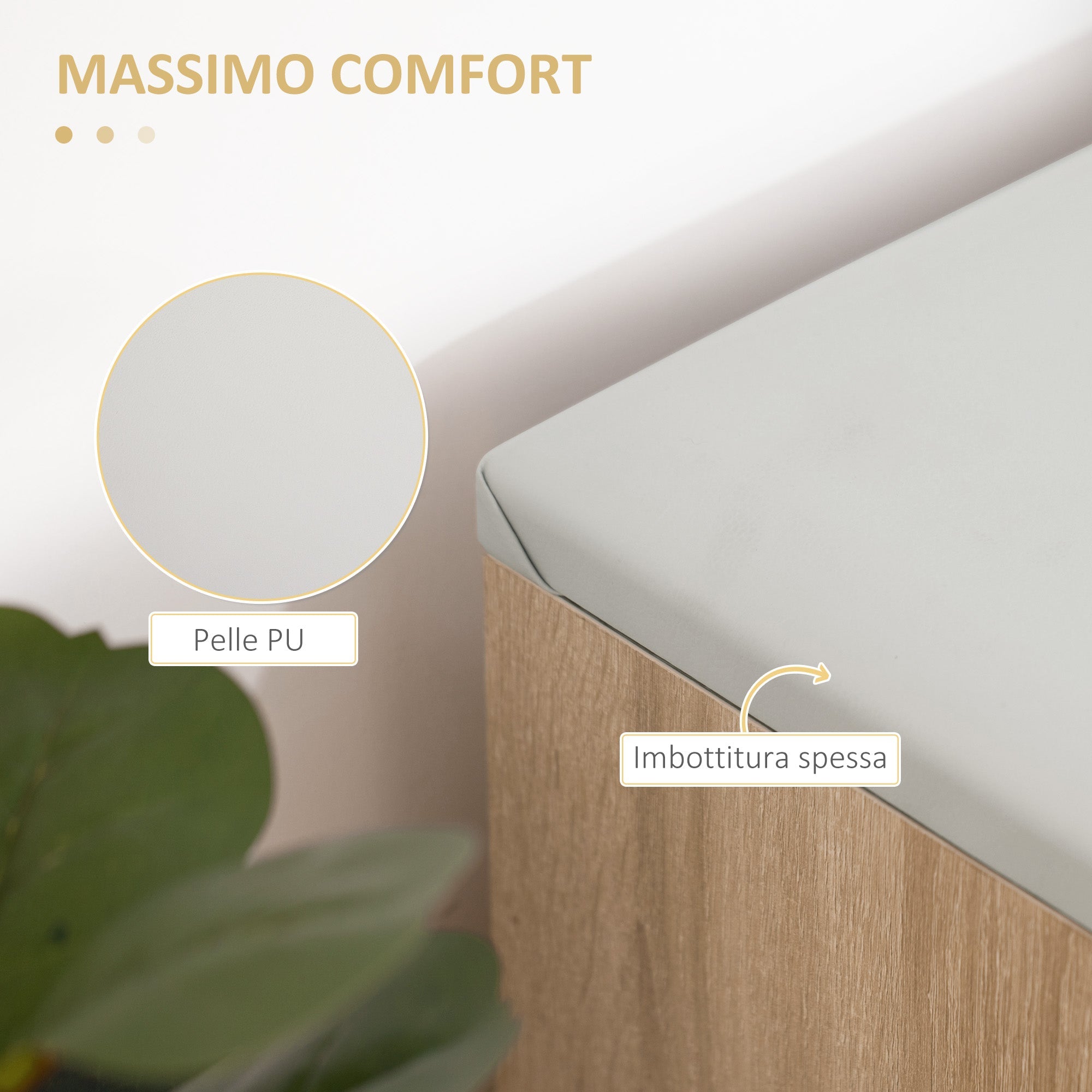 EasyComfort Armadio scarpiera Salvaspazio with 2 Ripiani Aperti e Spazio a Scomparsa, Scarpiera moderna with comodo cuscino, in Legno e PU| Aosom Italy