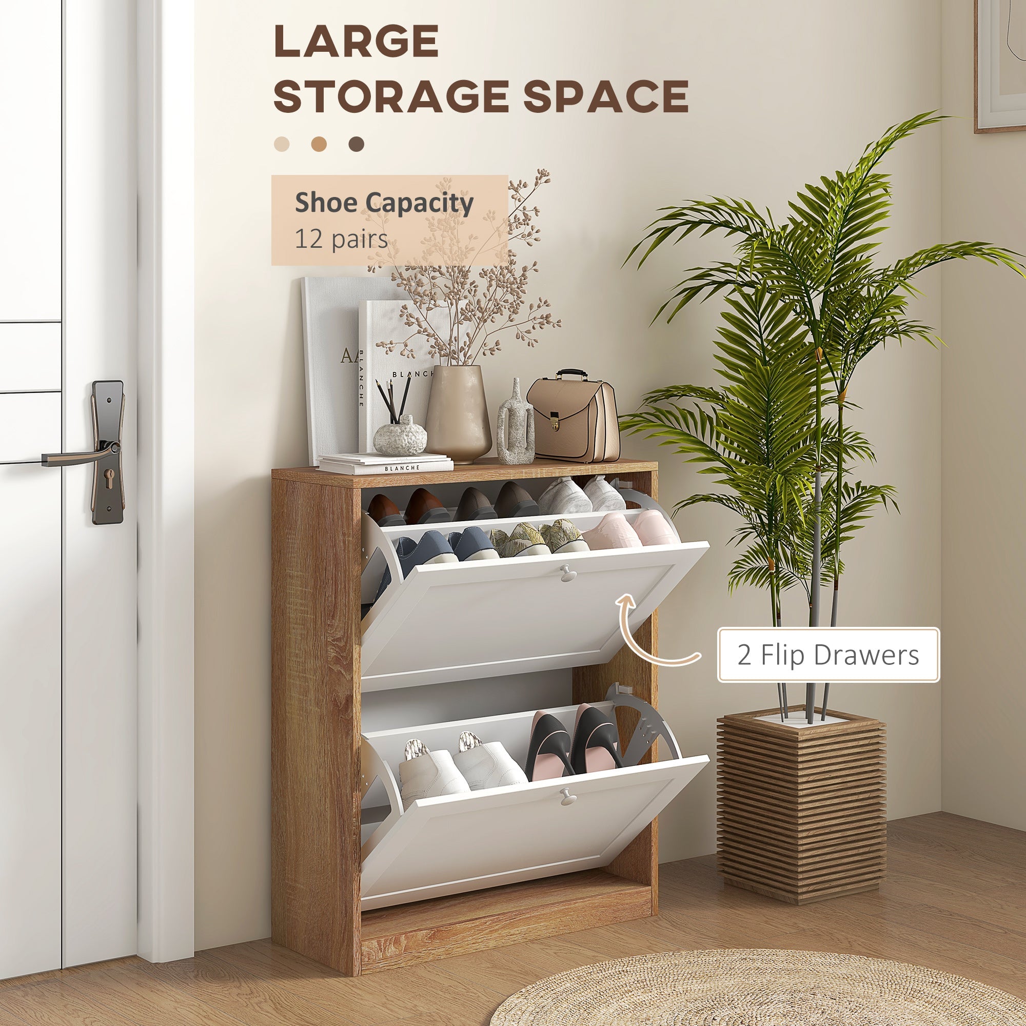 EasyComfort Scarpiera Slim schoenenkast voor 12 paar, 60x24.5x75.5 cm