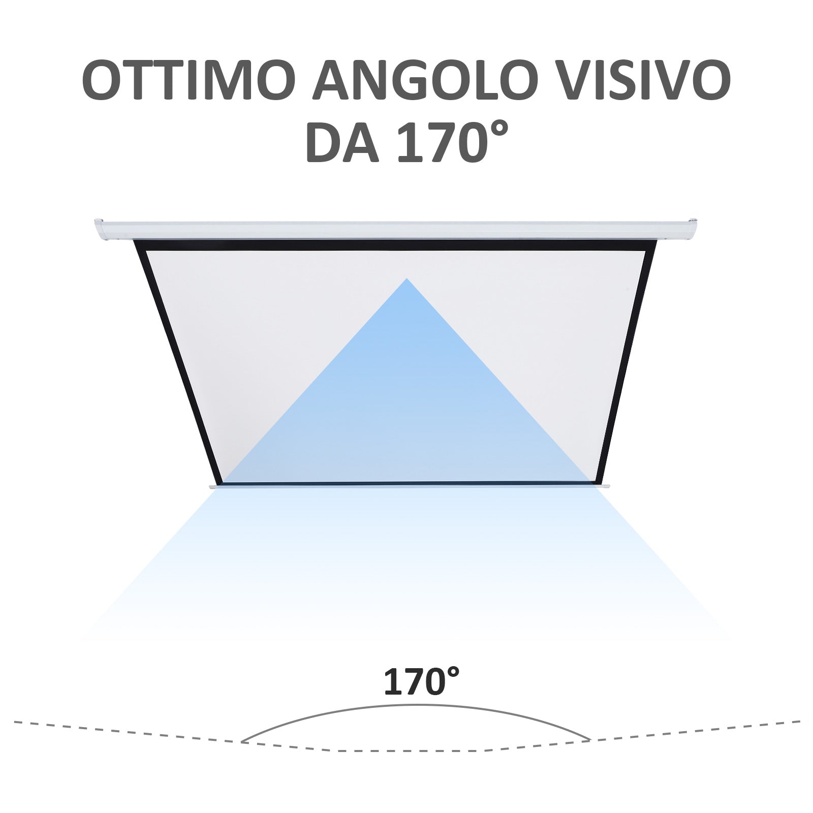Easycomfort Schermo per Proiettore 100 Pollici Formato 4:3 Regolabile with Telecomando, Schermo di Proiezione Motorizzato Compatto, 203x152 cm, white