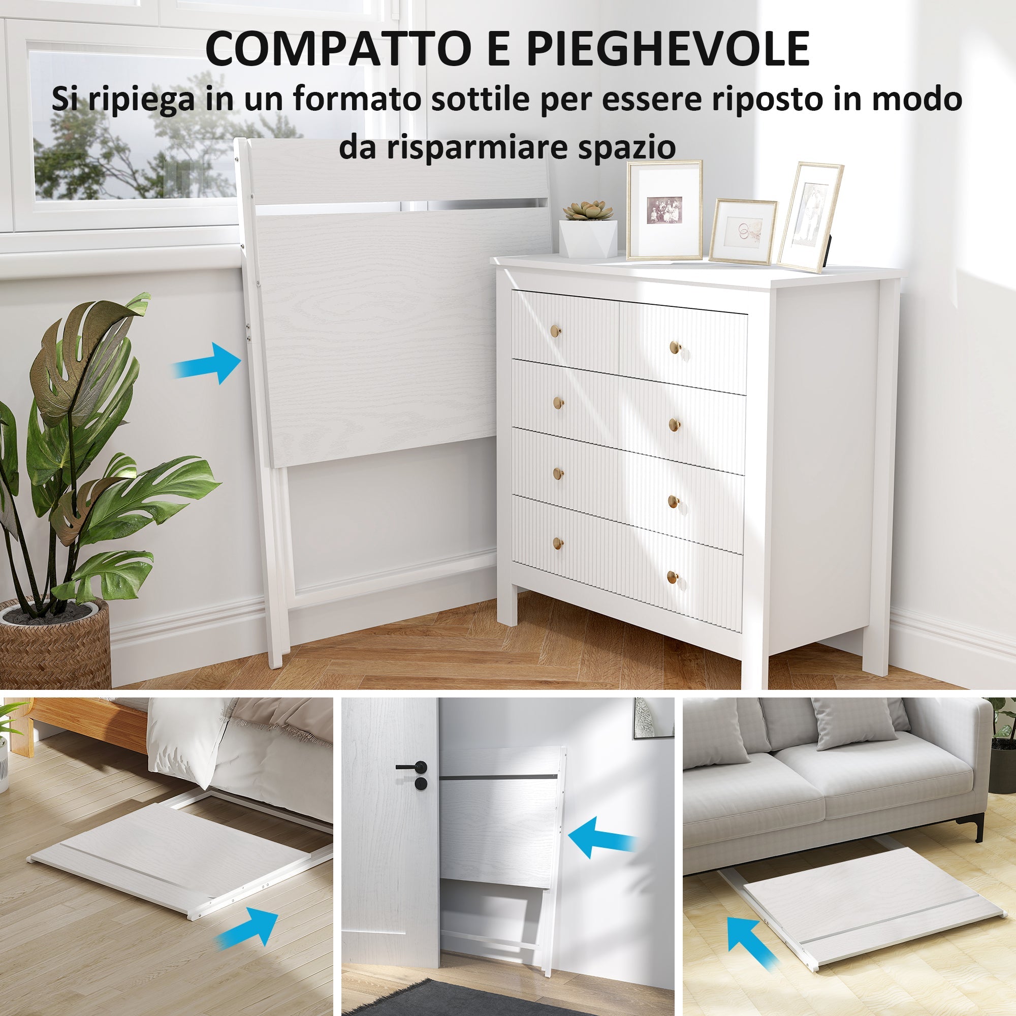 EasyComfort Scrivania Pieghevole inklapbaar bureau 81.5x62x86.5 cm wit