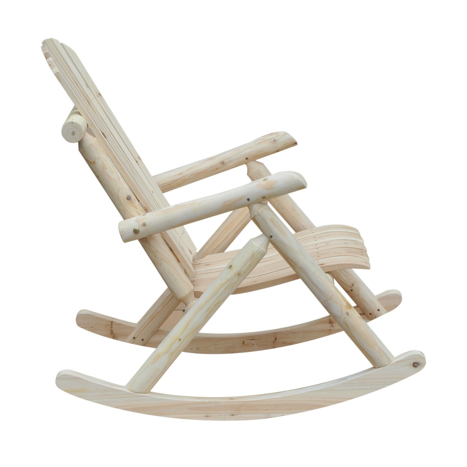EASYCOMFORT Adirondack Style Garden Rocking Chair in Wood 66x96x98cm