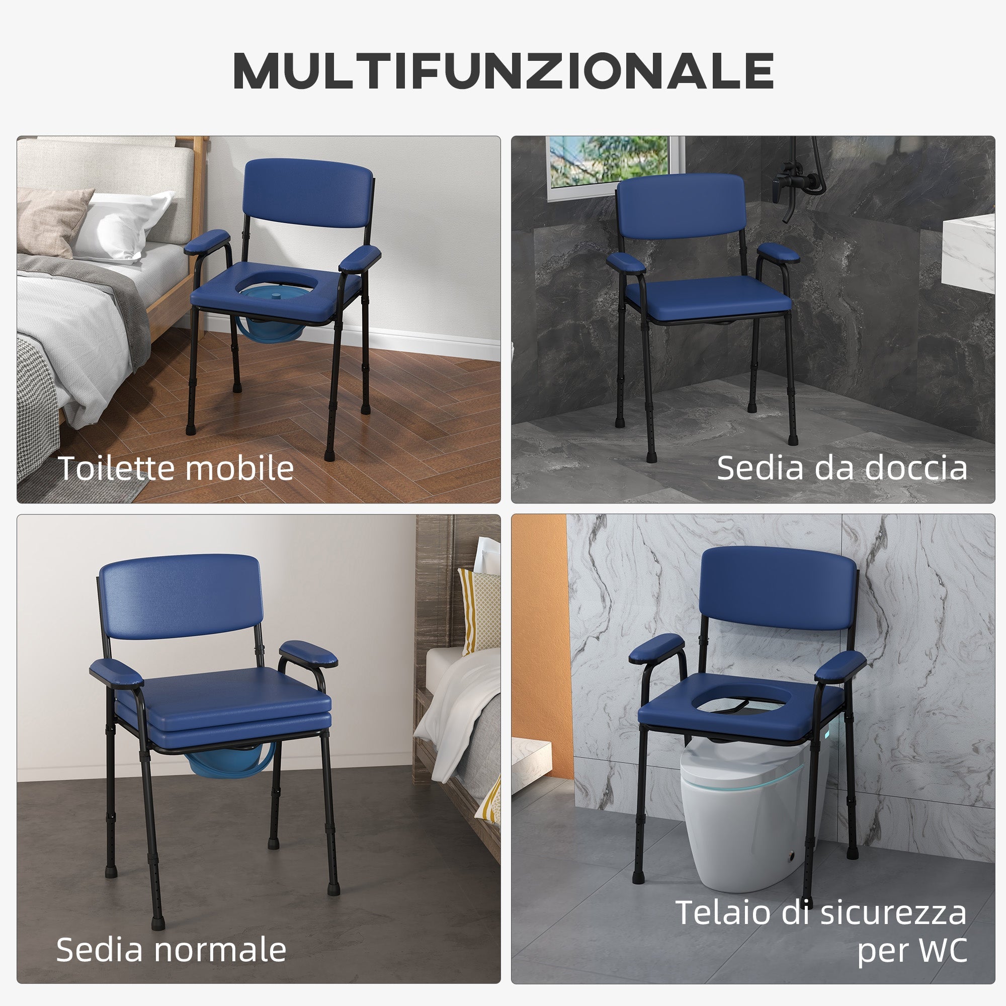 EasyComfort Sedia Comoda 5-in-1 comfortstoel verstelbaar blauw