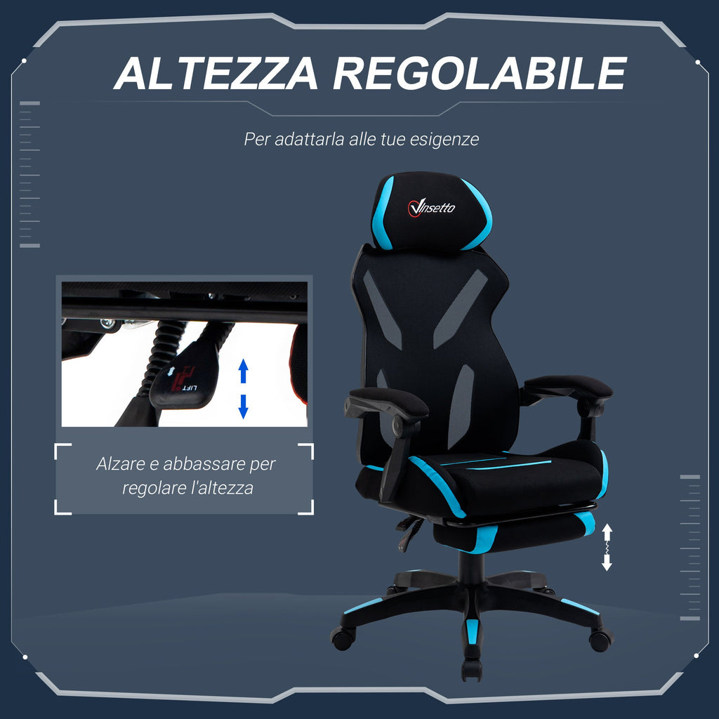 EasyComfort gamingstoel met lendensteun 65x65x119-129 cm