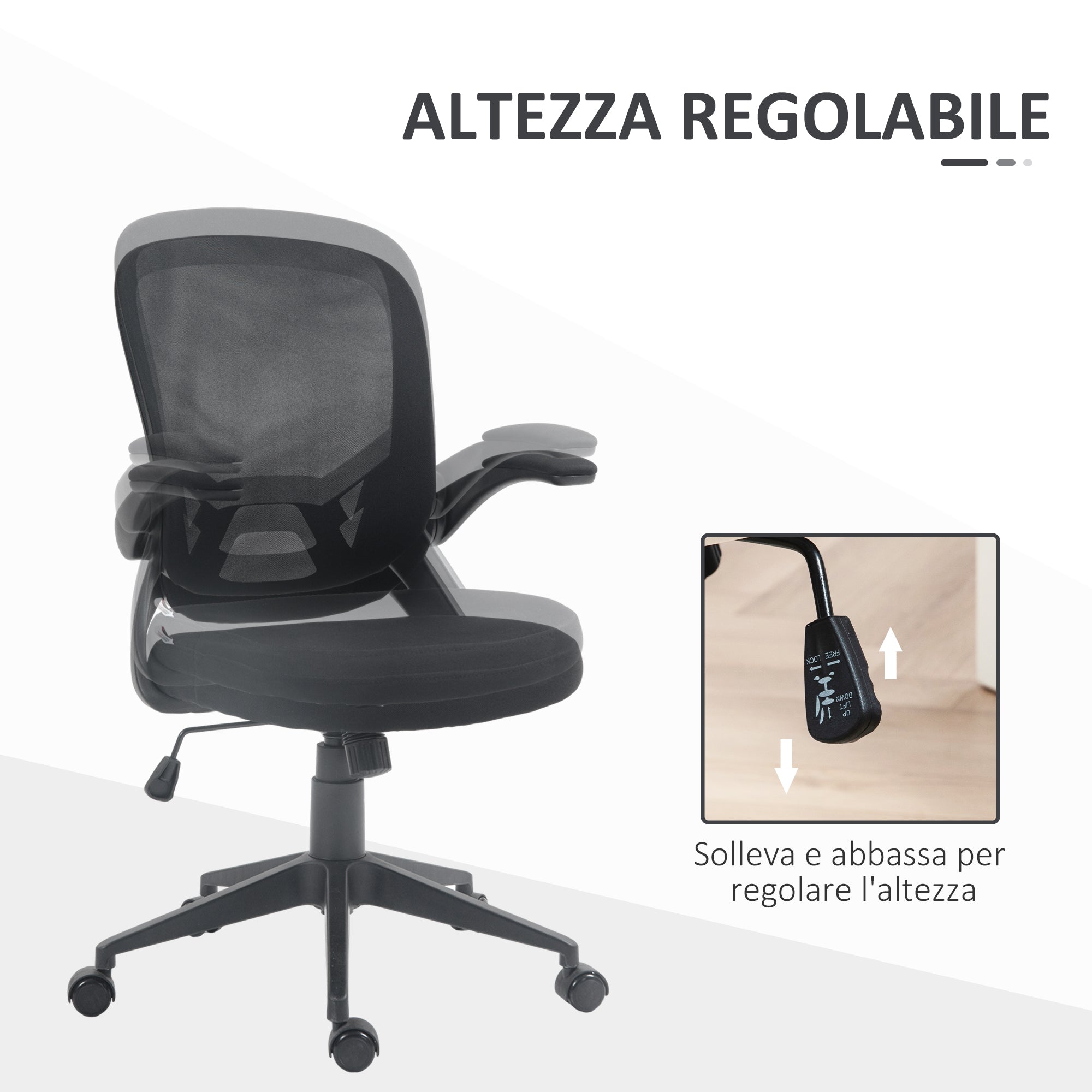 EasyComfort Ergonomische bureaustoel, verstelbaar, zwart