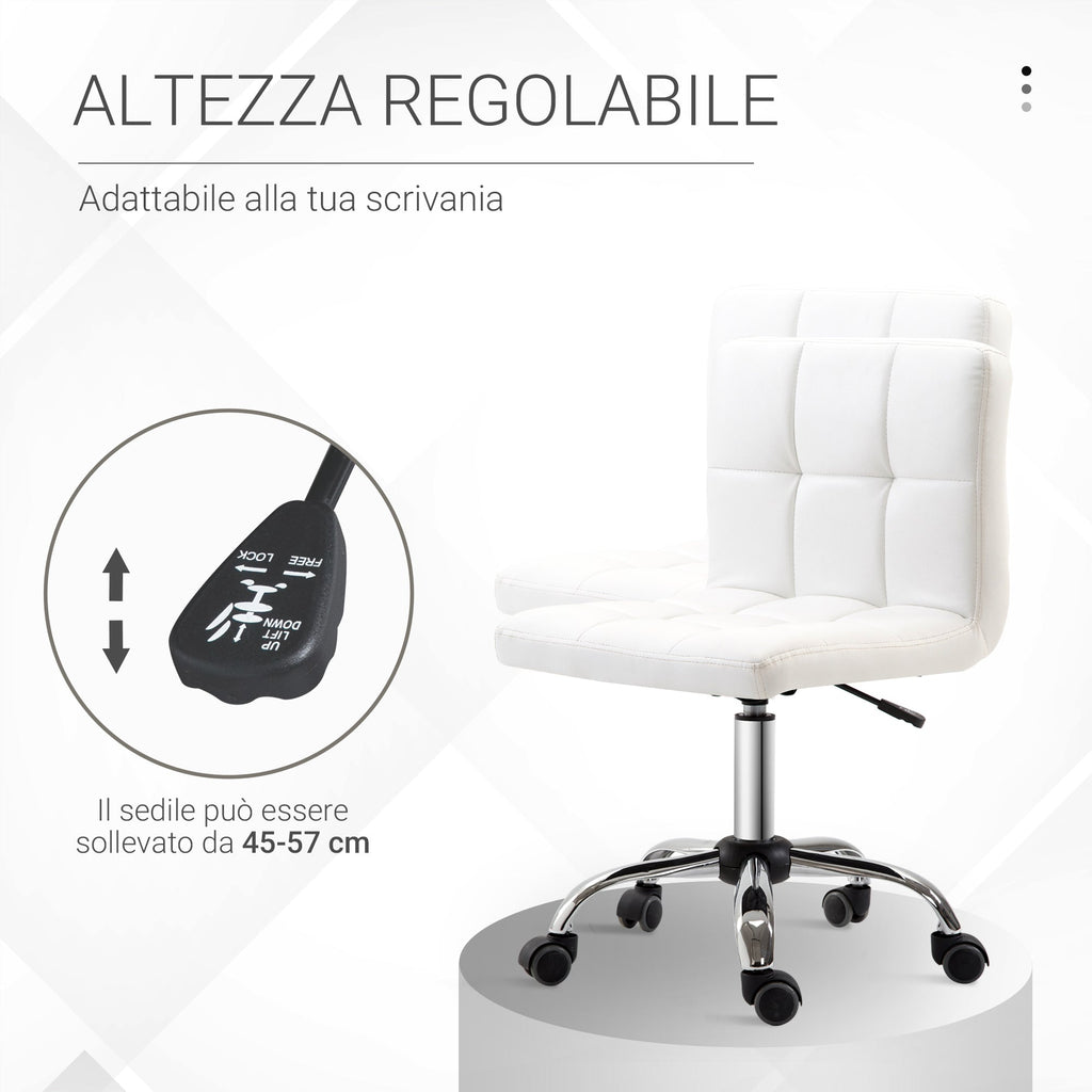 Easycomfort Sedia da Ufficio Ergonomica, Sedia Girevole Altezza Regolabile in Pelle Sintetica 46 × 51 × 80-92cm