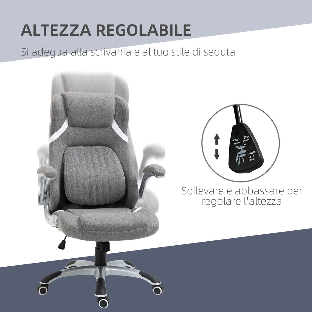 Easycomfort Sedia da Ufficio Reclinabile in Tessuto Traspirante e Acciaio with Altezza Regolabile, 68x76x109-117 cm
