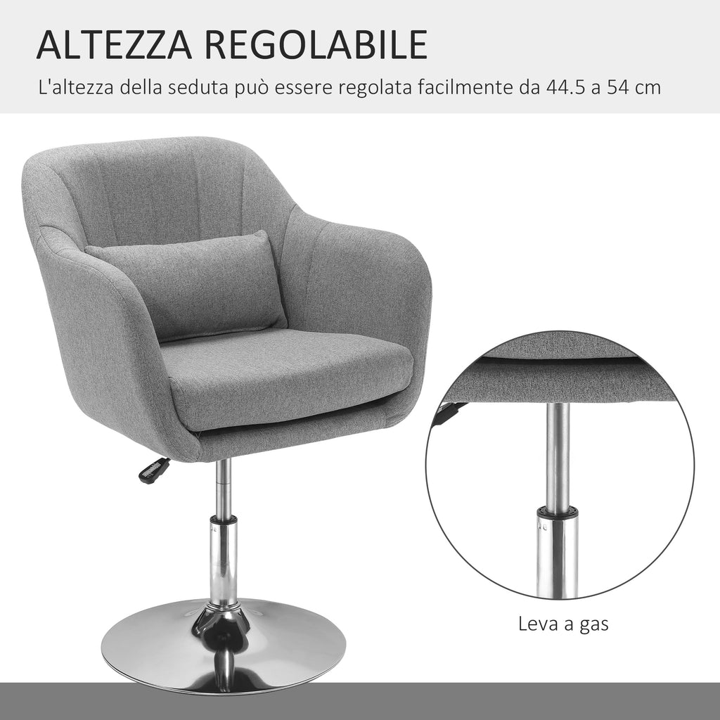 EasyComfort Sedia Girevole draaistoel verstelbaar 60x60x79-91 cm, grijs