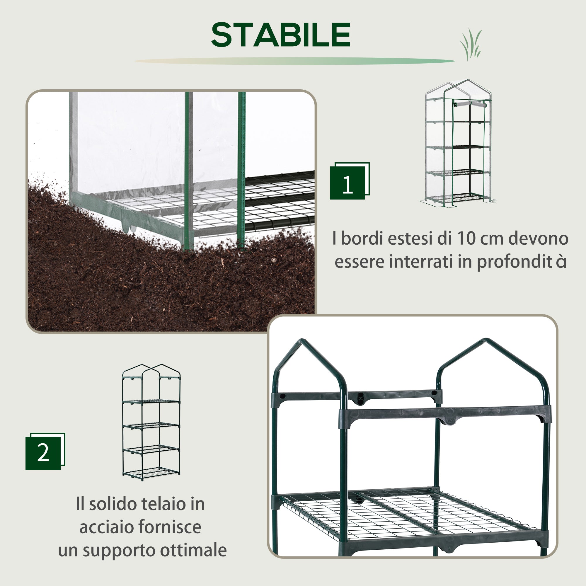 EasyComfort Compatta balkonkas - 4 planken, 70x50x160 cm