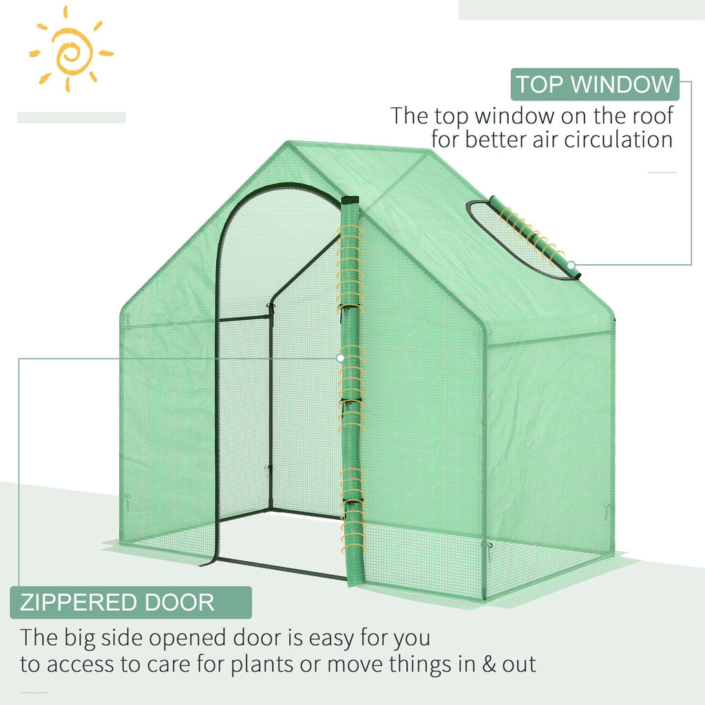 Easycomfort Serra da Giardino with Porta a Cerniera e Presa d'Aria, 4 Funi e Paletti Inclusi, 180x100x168 cm, Verde