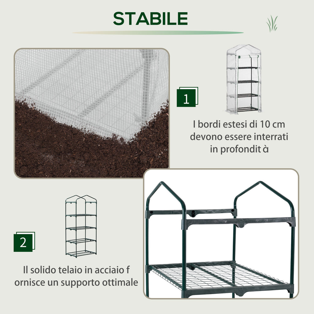 EASYCOMFORT verticale tuinkas met 4 niveaus, 70x50x160 cm