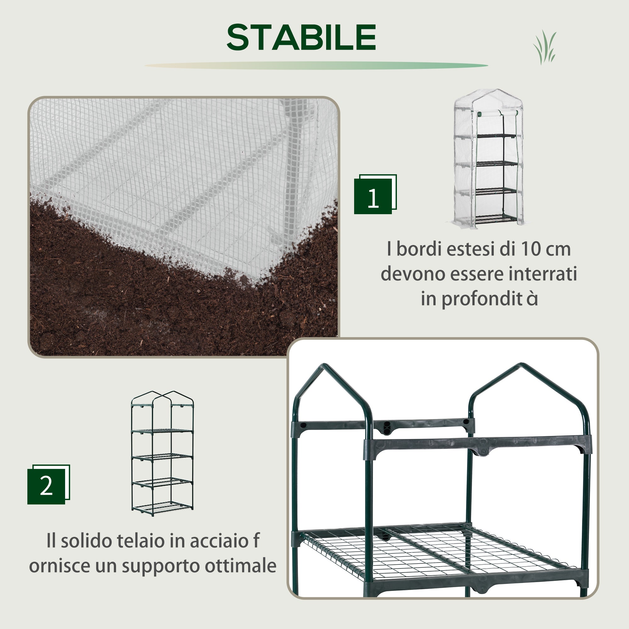 EASYCOMFORT verticale tuinkas met 4 niveaus, 70x50x160 cm