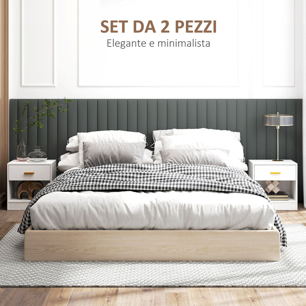 EasyComfort Set van 2 Nachtkastjes modern 39x28x41 cm wit