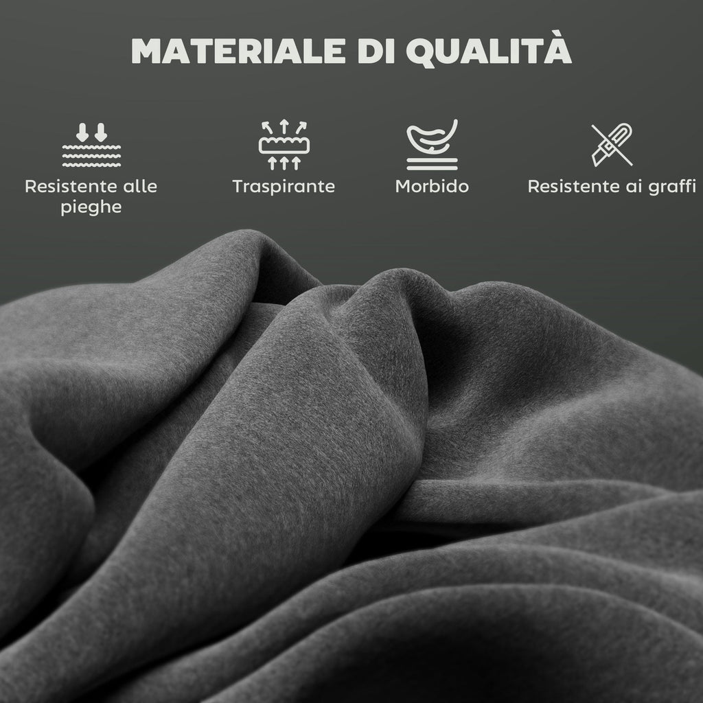 EasyComfort Set 2 Sgabelli Bar in Velluto Moderni with Poggiapiedi e Schienale, 41x52x97 cm, Grigio