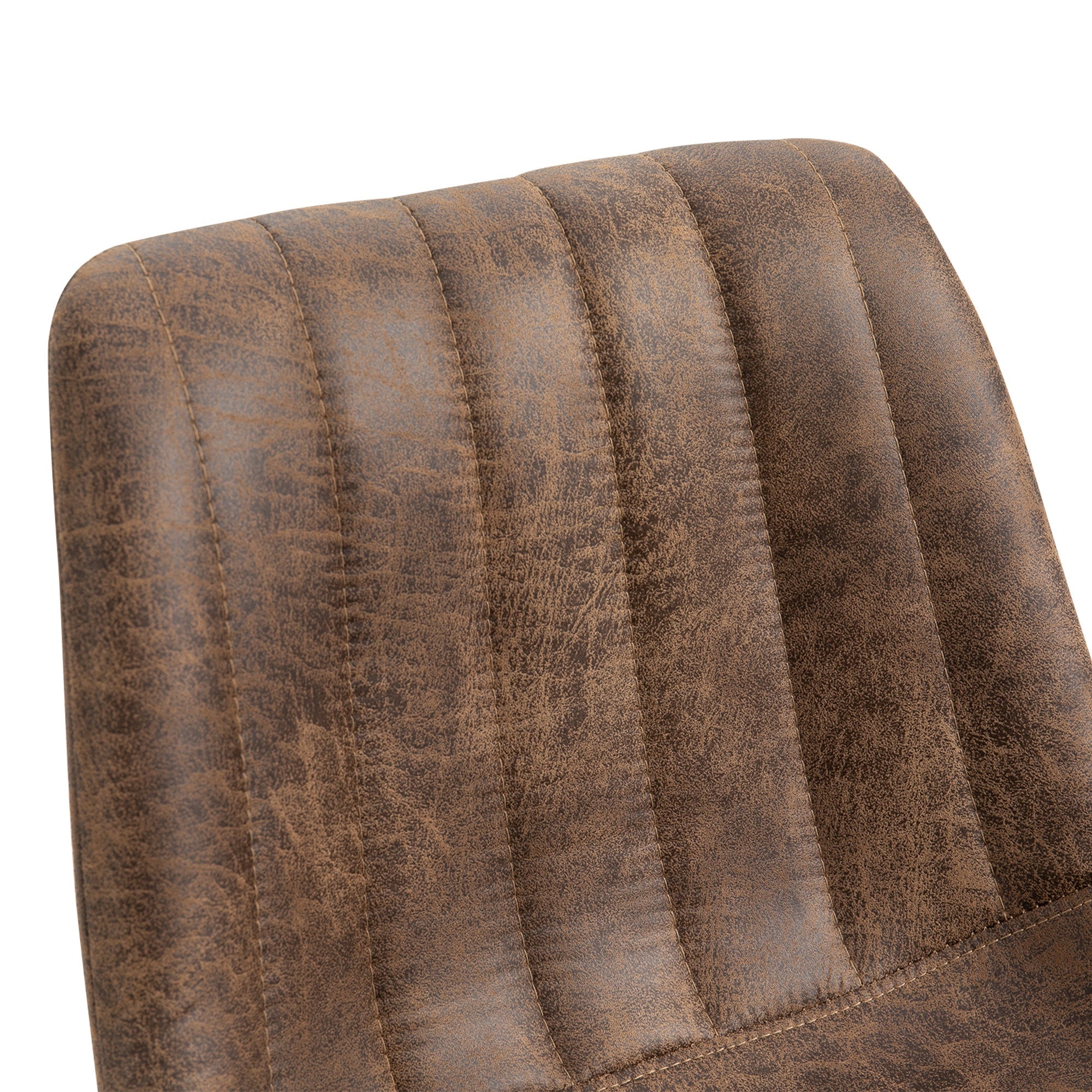 EasyComfort Set 2 Sgabelli Alti da Bar in Stile Industriale with Schienale, Poggiapiedi e Altezza Regolabile, Sedia in Microfibra, Marrone