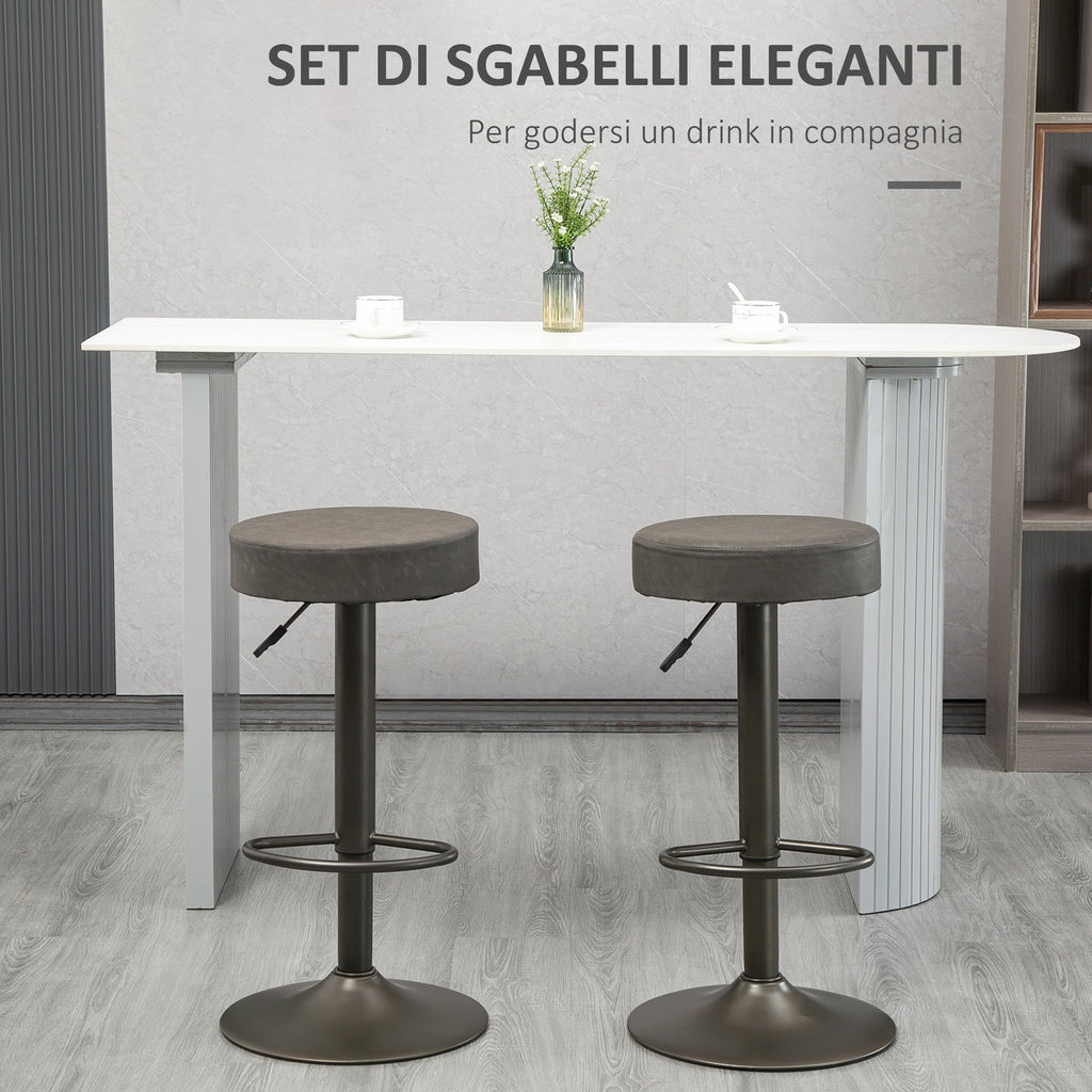 EasyComfort barkrukken set van 2 grijs 35x36x64-85 cm